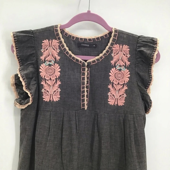 THEME Women’s Embroidered Delicate Crochet Detailed Summer Dress - Picture 3 of 5